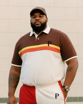 Men's Plus Size Daily Casual Simple Fashion Color Matching Short Sleeve POLO Trousers Suit